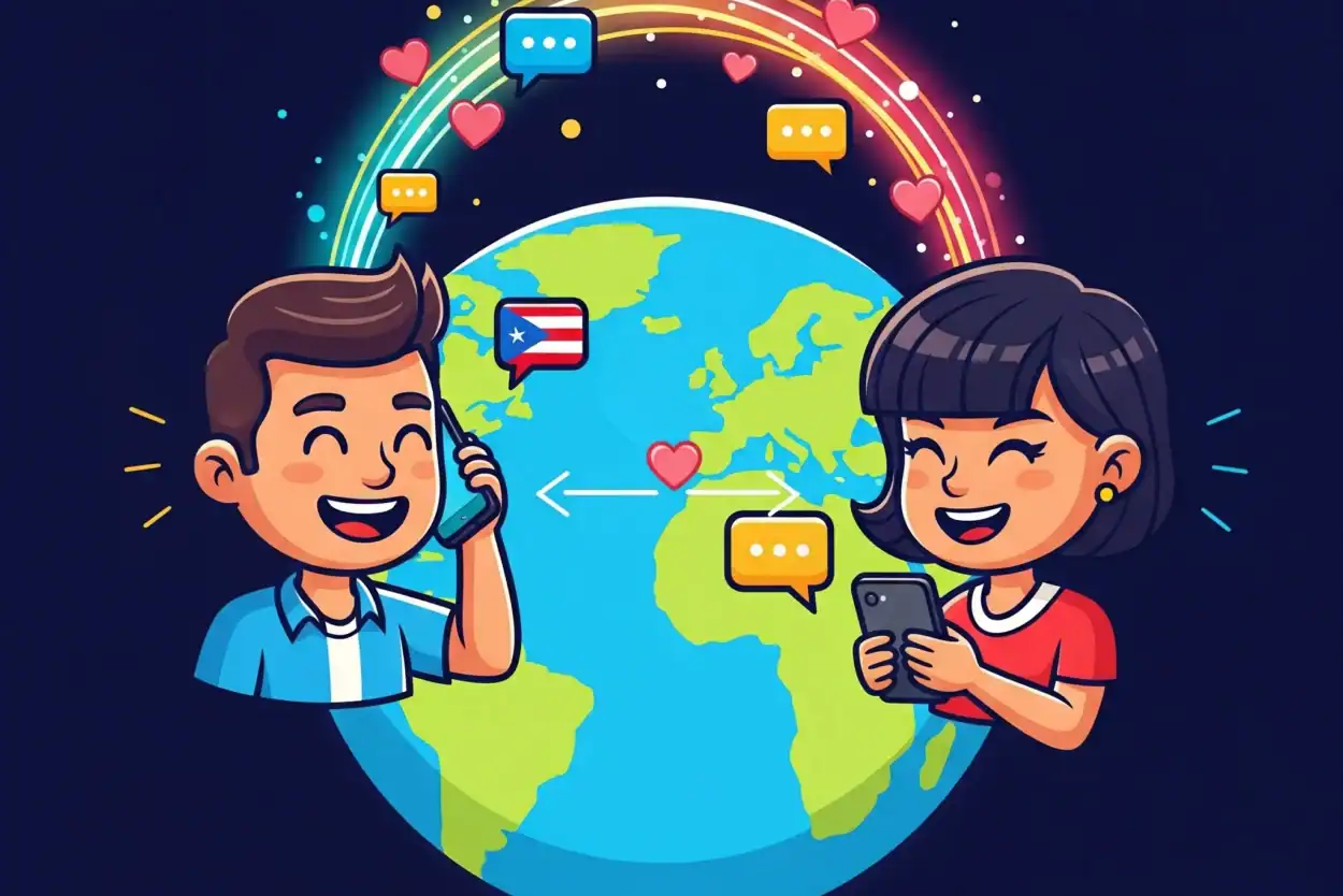 A Filipina and a Puerto Rican breaking the barriers of Long Distance Relationship (LDR) by communicating across the globe.