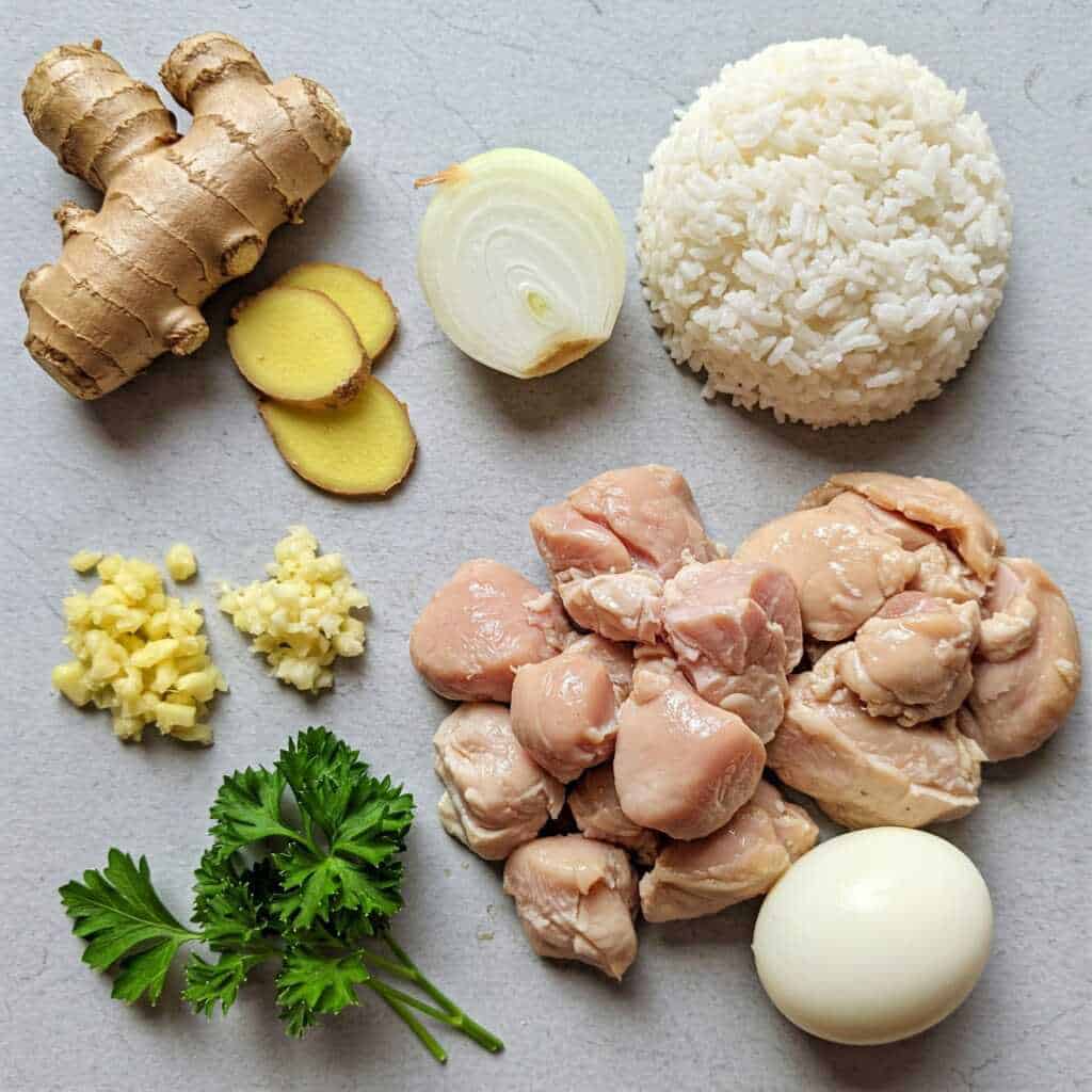 Arroz caldo recipe ingredients list.