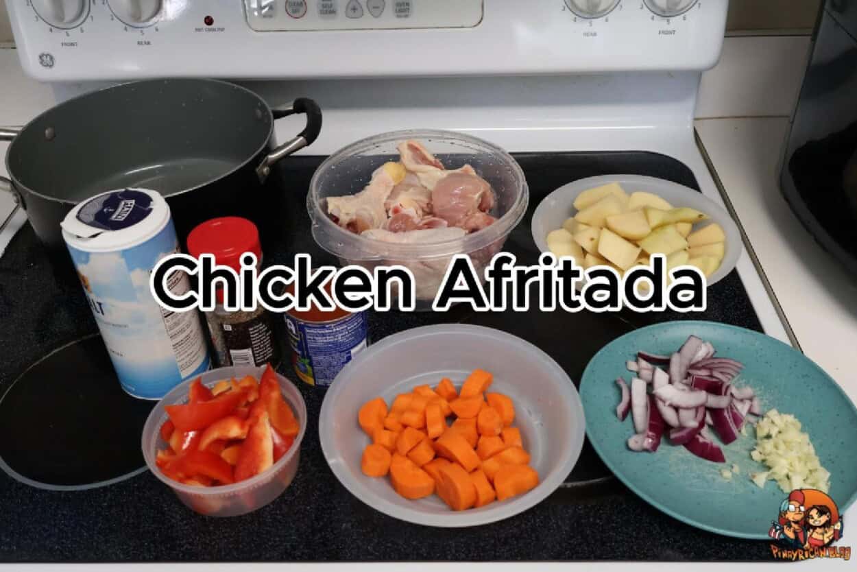 Chicken Afritada recipe ingredients.