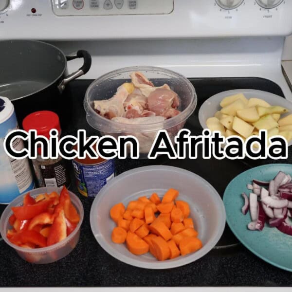 Chicken Afritada recipe ingredients.