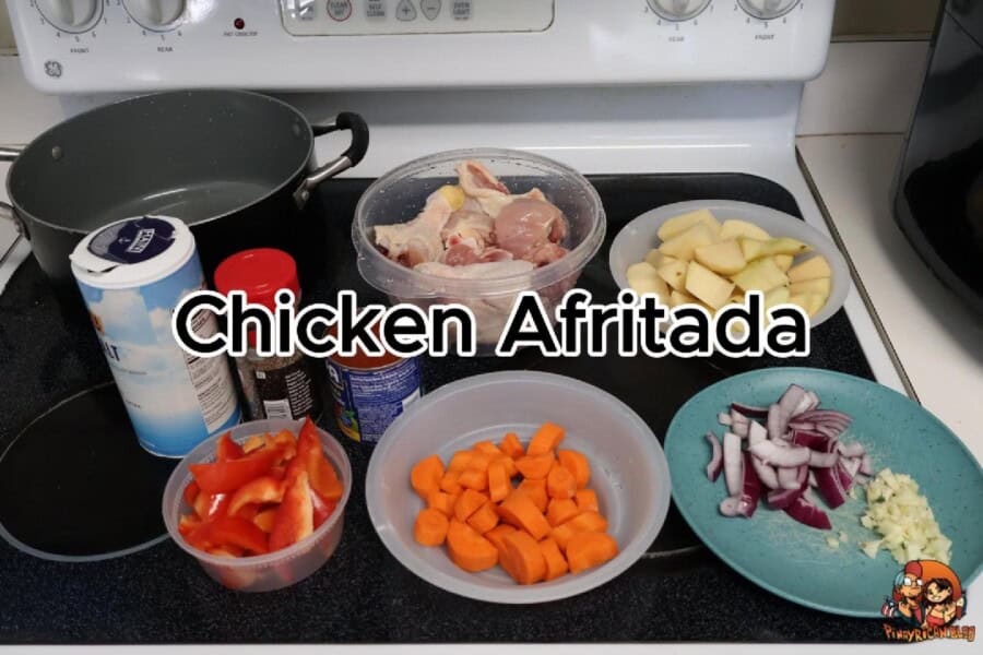 Chicken Afritada recipe ingredients.